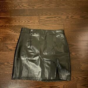 Lulu's Shiny Black Mini Skirt